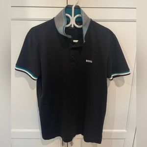 Boss Mens L black polo